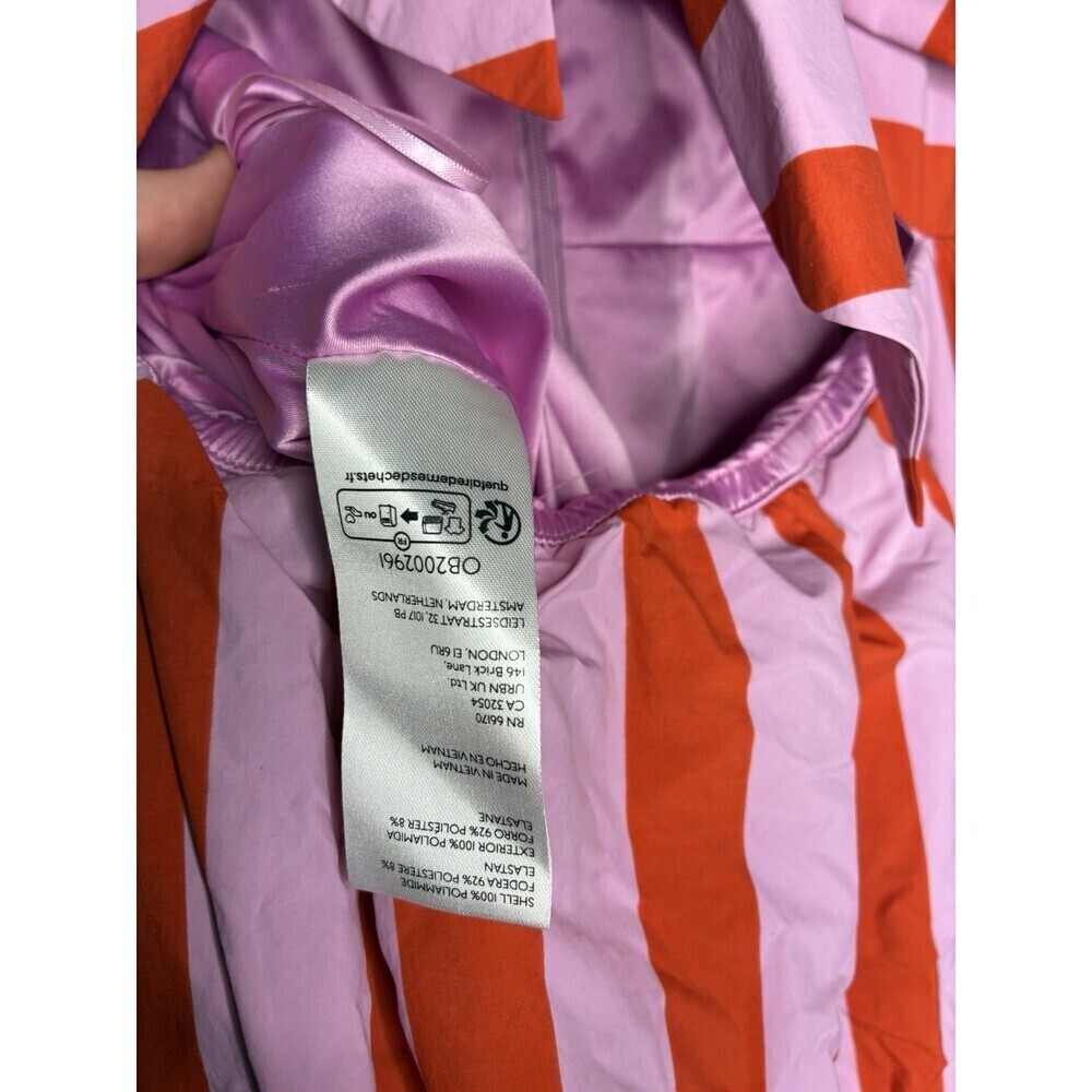BHLDN NWT Madeline Sleeveless V-Neck Cutout Taffeta Midi Dress Pink Stripe XL - Picture 6 of 9